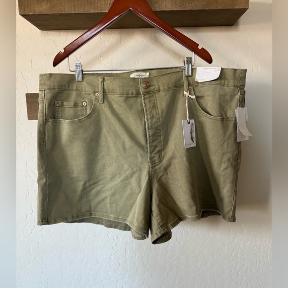Jessica Simpson|Olive pastel denim shorts,infinite high waist short, NWT•••22W - Picture 4 of 15